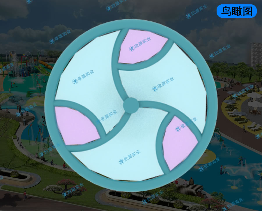 旋轉(zhuǎn)瀑布戲水小品